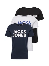 T-Shirt 'JJECorp' marine / enzian / schwarz / wei