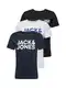 JACK & JONES T-Shirt 'JJECorp' marine / enzian / schwarz / wei