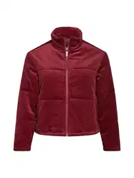 Urban Classics Přechodná bunda 'Corduroy Puffer Jacket' burgundská červeň