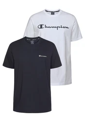 Champion T-Shirt Basic Rundhals marine/weiß