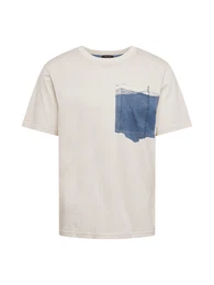 Casual T-Shirt beige / dunkelblau