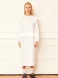 Bílé midi šaty s dlouhým rukávem image