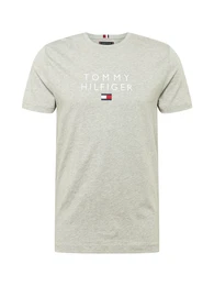 T-Shirt hellgrau / weiß / navy / feuerrot