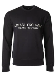 ARMANI EXCHANGE Sweatshirt Herren Pullover Logo dunkelblau/weiß