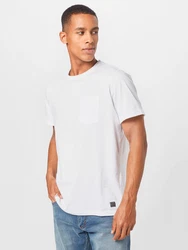 Blend T-Shirt Einfarbiges Rundhals T-Shirt aus Baumwolle BHNASIR (4034) weiß