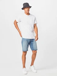 Blend T-Shirt Einfarbiges Rundhals T-Shirt aus Baumwolle BHNASIR (4034) weiß