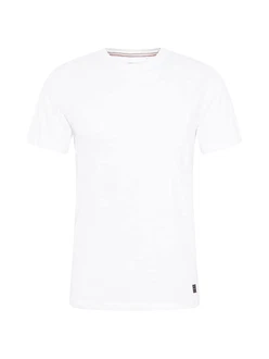 Blend T-Shirt Einfarbiges Rundhals T-Shirt aus Baumwolle BHNASIR (4034) weiß
