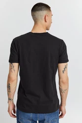 Blend T-Shirt Einfarbiges Rundhals T-Shirt aus Baumwolle BHNASIR (4034) Schwarz (4034)