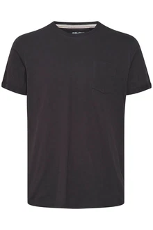 Blend T-Shirt Einfarbiges Rundhals T-Shirt aus Baumwolle BHNASIR (4034) Schwarz (4034)