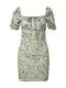 Missguided Šaty  olivová / černá / bílá