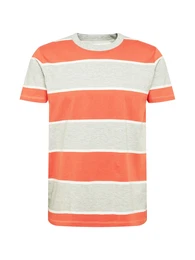 T-Shirt koralle / weiß / graumeliert