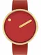 Picto Uhr rot / gold