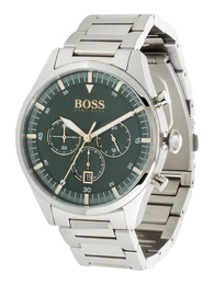Casual Uhr ''''PIONEER'''' silber / dunkelgrün / gold / weiß