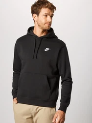 Nike Sportswear Sweatshirt 'Club Fleece' schwarz/weiß