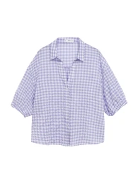 Bluza 'Vichy' sivkasto ljubičasta (mauve) / bijela