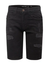 INDICODE JEANS Shorts Kaden Holes schwarz