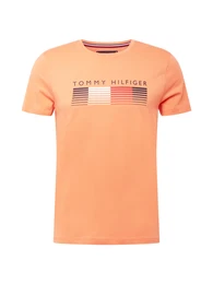 TOMMY HILFIGER T-Shirt hellorange / navy / weiß / rot