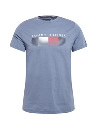 T-Shirt taubenblau / weiß / rot / nachtblau