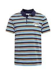 Poloshirt hellblau / navy / weiß / orange