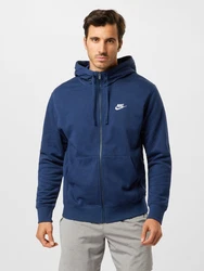 Nike Sportswear Sweatjacke 'Club' navy/weiß
