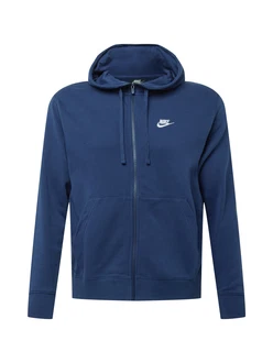 Nike Sportswear Sweatjacke 'Club' navy/weiß Nike Sportswear Sweatjacke 'Club' navy/weiß