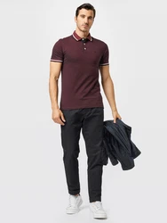 Jack & Jones Poloshirt JJEPAULOS POLO SS NOOS bordeaux/wei