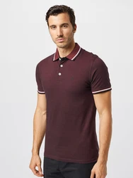 Jack & Jones Poloshirt JJEPAULOS POLO SS NOOS bordeaux/wei