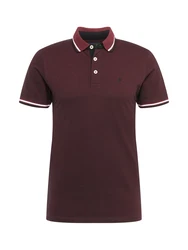Jack & Jones Poloshirt JJEPAULOS POLO SS NOOS bordeaux/wei