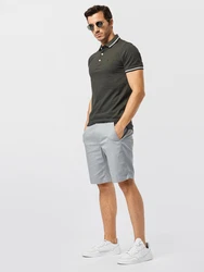 Jack & Jones Poloshirt JJEPAULOS POLO SS NOOS dunkelgrau/weiß