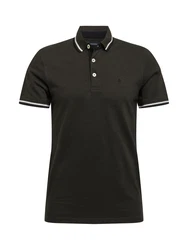 Jack & Jones Poloshirt JJEPAULOS POLO SS NOOS dunkelgrau/weiß