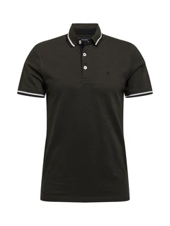 Jack & Jones Poloshirt JJEPAULOS POLO SS NOOS dunkelgrau/weiß Jack & Jones Poloshirt JJEPAULOS POLO SS NOOS dunkelgrau/weiß