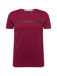 Jeans T-Shirt rotviolett / schwarz