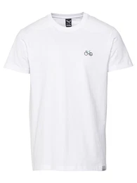 T-Shirt 'Peaceride' taubenblau / pfirsich / schwarz / wei