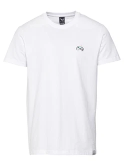 Iriedaily T-Shirt 'Peaceride' taubenblau/pfirsich/schwarz/weiß