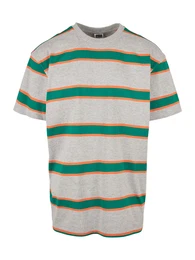 T-Shirt graumeliert / grasgrn / dunkelorange