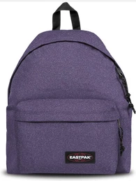 Rucksack schwarz / dunkellila / weiß