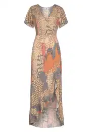 Šaty modrá / žlutá / oranžová