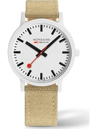 Mondaine Uhr beige / weiß / schwarz