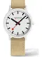 Mondaine Uhr beige / weiß / schwarz