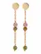 Pernille Corydon Jewellery Naušnice ''''Afterglow''''  zlatna / prljavo roza / oker / zelena