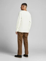 JACK & JONES Pullover 'JJEHill' naturwei/Cloud Dancer