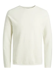 JACK & JONES Pullover 'JJEHill' naturwei/Cloud Dancer