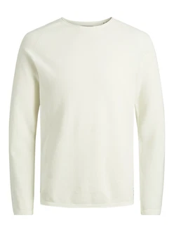 JACK & JONES Pullover 'JJEHill' naturwei/Cloud Dancer