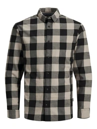 Hemd 'Gingham' beige / anthrazit