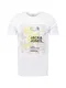JACK & JONES Majica  pastelno rumena / svetlo siva / rna / bela