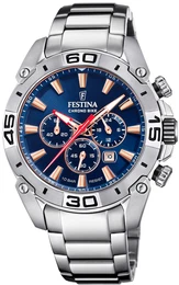 Chronograph silber / blau