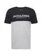 JACK & JONES Majica  pegasto siva / rna / bela