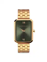 Analogové hodinky 'Grace Gold Steel' zlatá / zelená