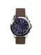 ESPRIT Uhr silber / blau / dunkelbraun