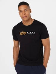 Alpha Industries T-Shirt Alpha Label T Rot/Schwarz/Rot/Schwarz/Rot/Schwarz/Rot/Schwarz/Rot/Schwarz/Rot/Schwarz/Rot/Schwarz